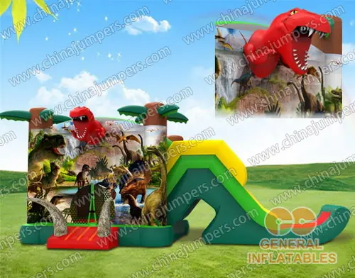 Dinosaur bouncer with slide