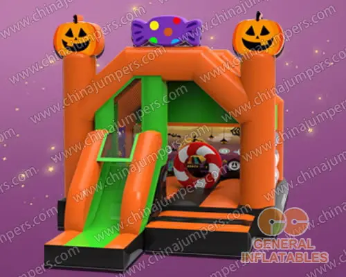 Halloween bounce house with slide