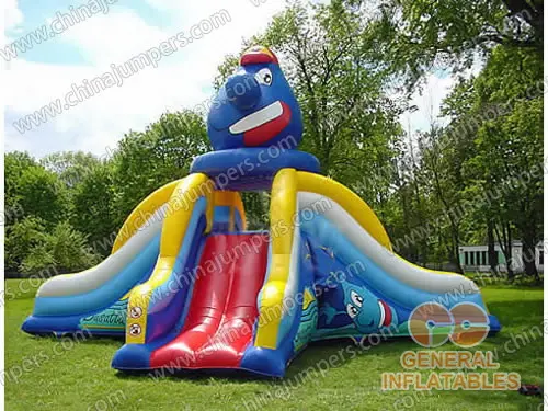 Inflatable drop slide