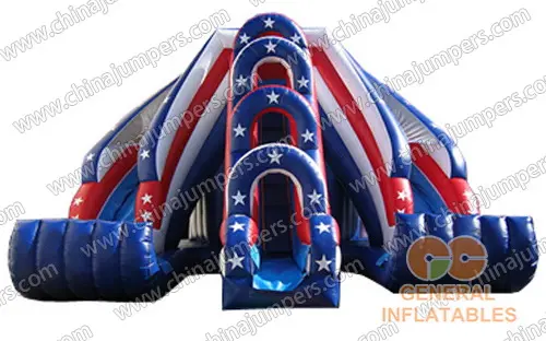 Inflatable Double lane USA Slides