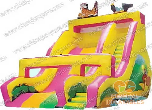 Inflatable zoo slide