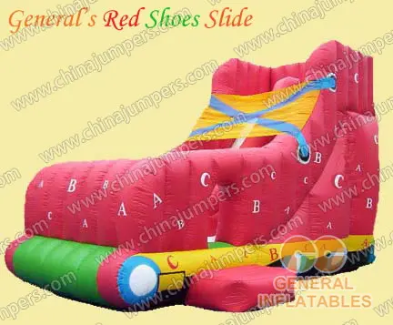 Inflatable red shoes slide