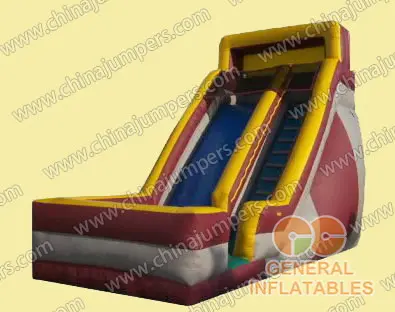 Inflatable single lane slide