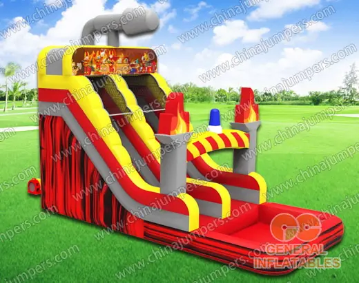 Fire fighting water slide