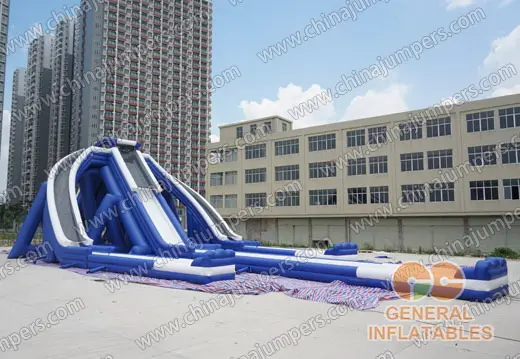 Triple water slide