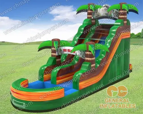  Inflatable tiki island water slide