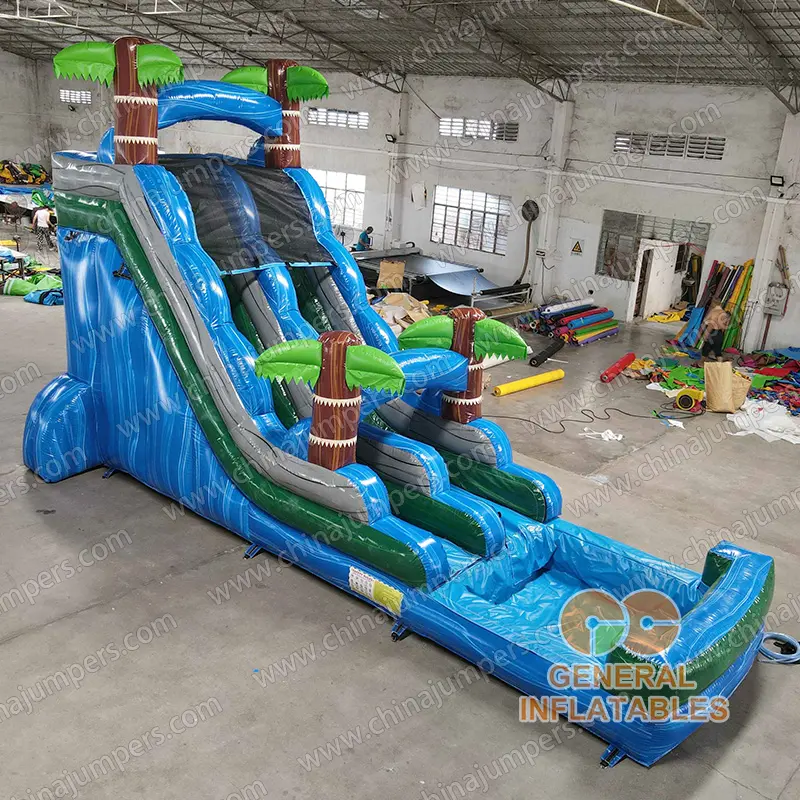 Palm tree blue water slide