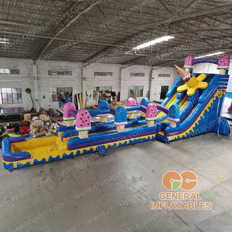 Ice cream water slide n slip dual lane