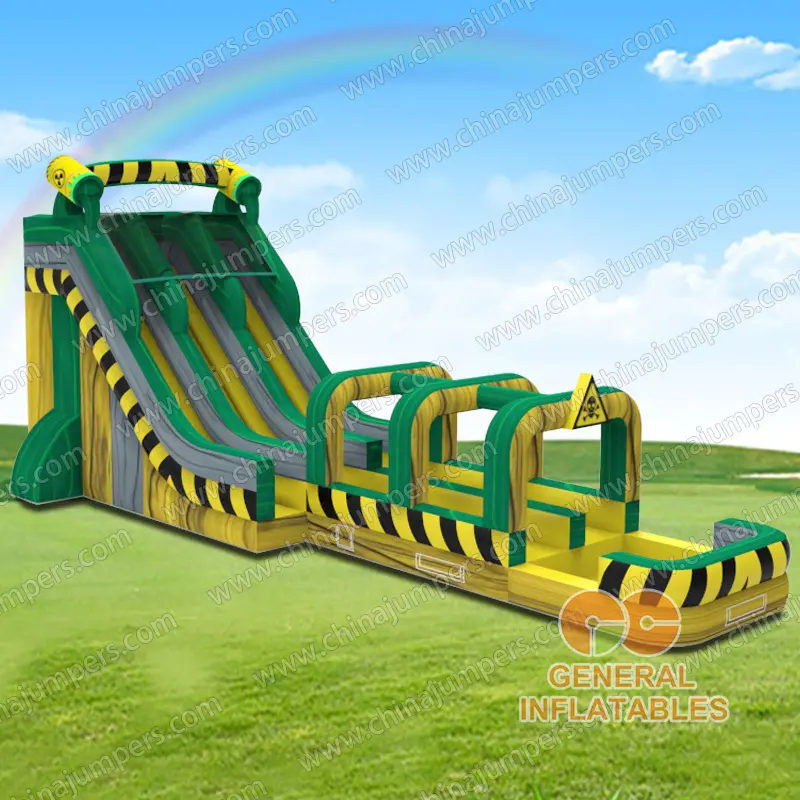 Toxic water slide n slip with pool