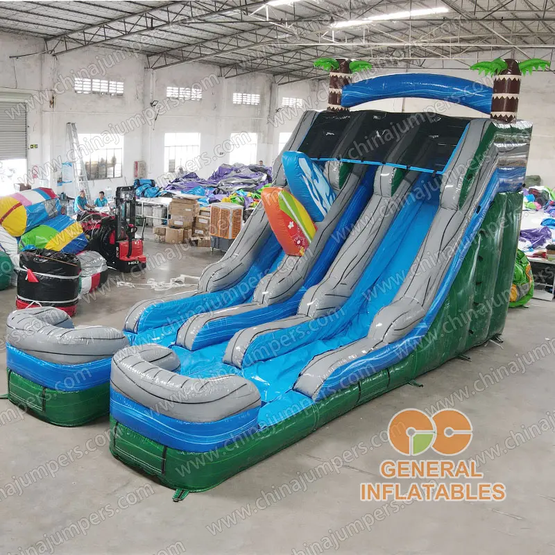 Surf water slide dual lanes