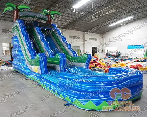 Blue marble water slide