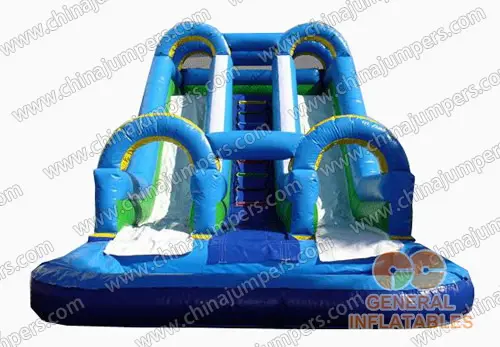 2 Lane Blue Water Slide